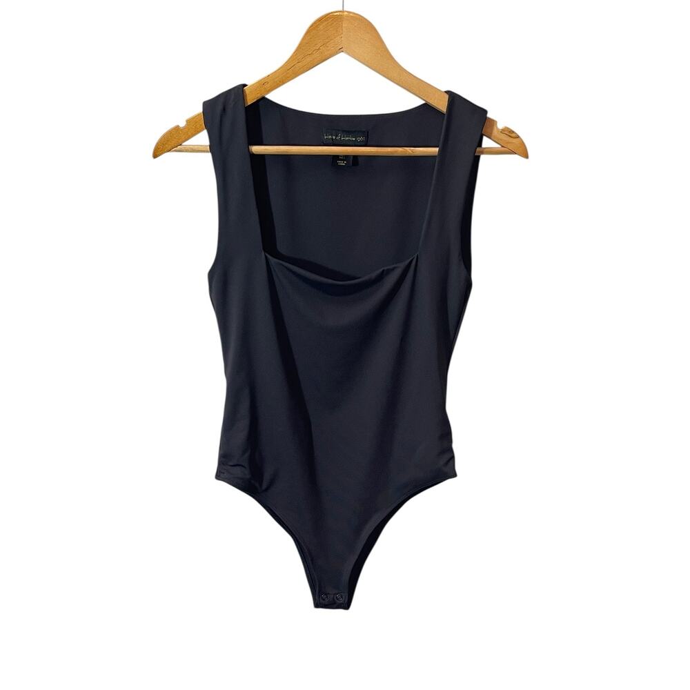 House of Harlow Bodysuit Womens Small Sleeveless Square Neck Stretch Snap Button